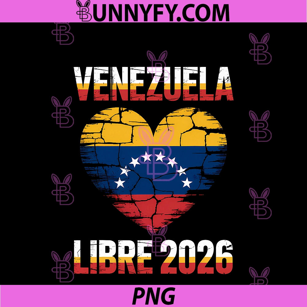 Venezuela Libre 2026 PNG, Free Venezuela Heart Flag PNG