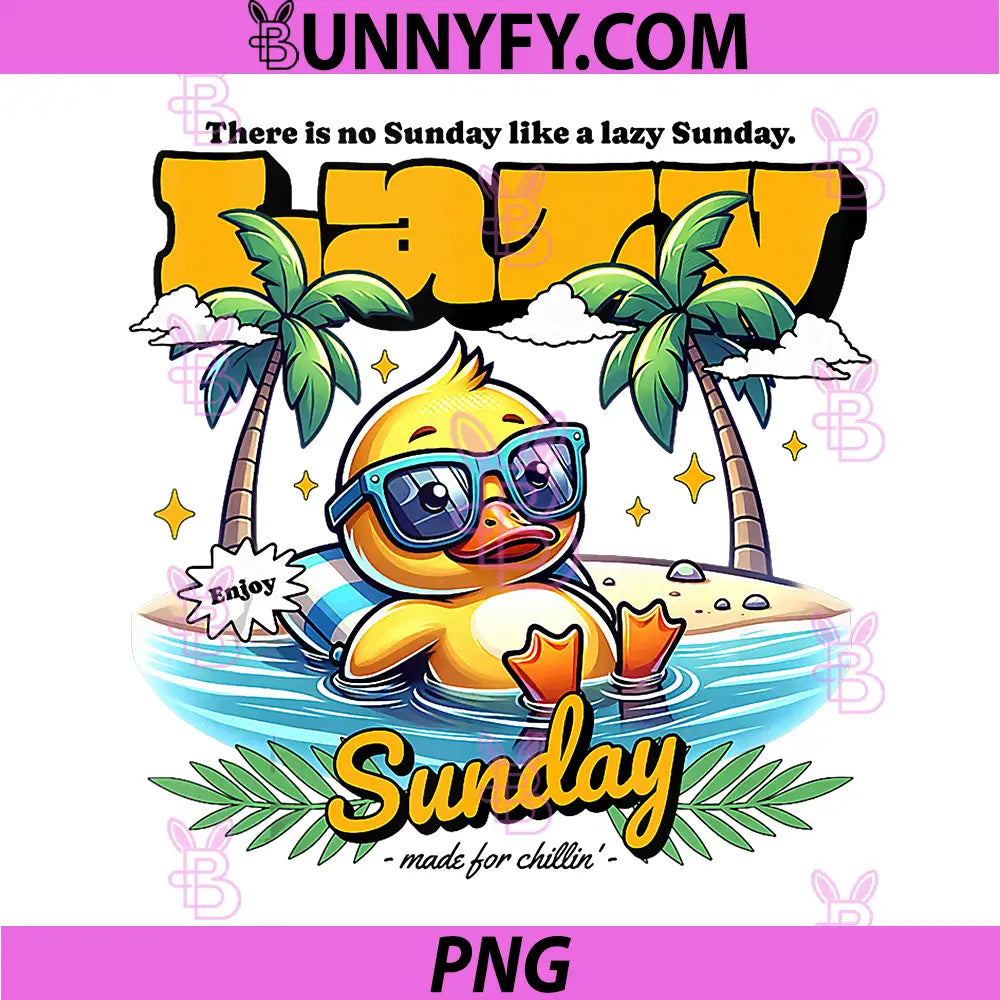 Vibes Lazy PNG, Sunday Cute Duck PNG