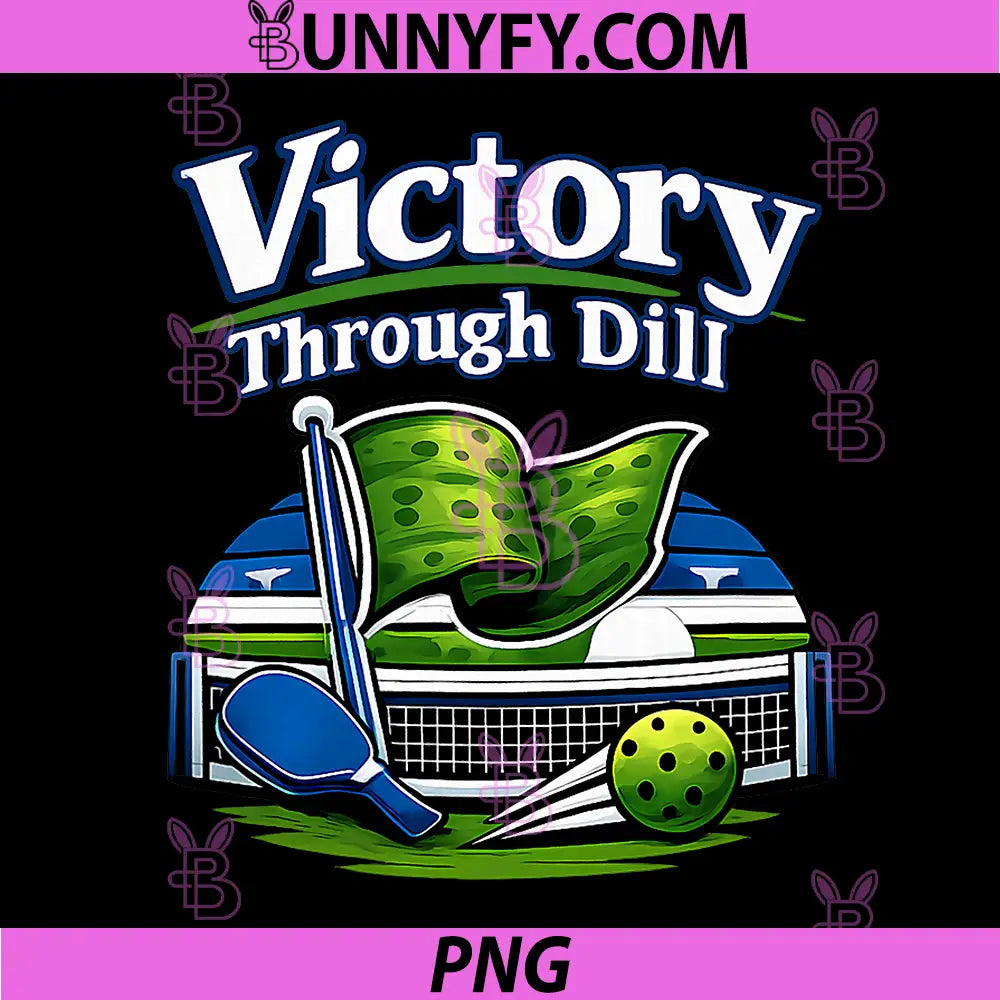 Victory Through Dill PNG, Pickleball Retro Graphic PNG