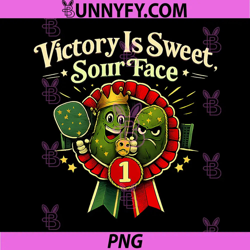 Victory is Sweet Sour Face PNG, Pickleball Retro Graphic PNG