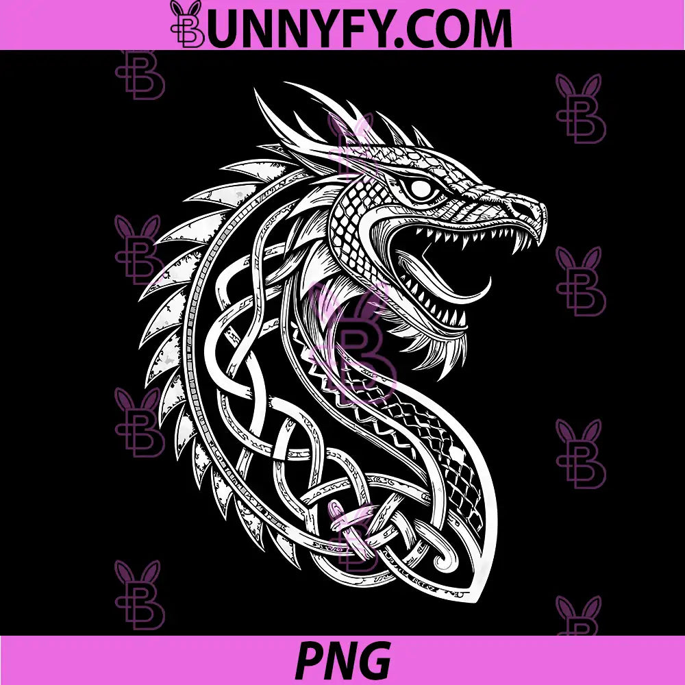 Viking Dragon Jörmungandr PNG, Norse Knotwork Dragon PNG