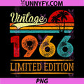 Vintage 1966 Limited Edition PNG, Retro Sunset Palm Birthday PNG