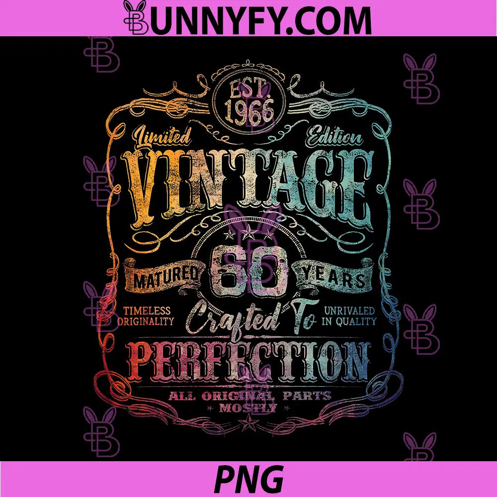 Vintage 1966 Limited Edition PNG, 60 Year Old 60th Birthday PNG