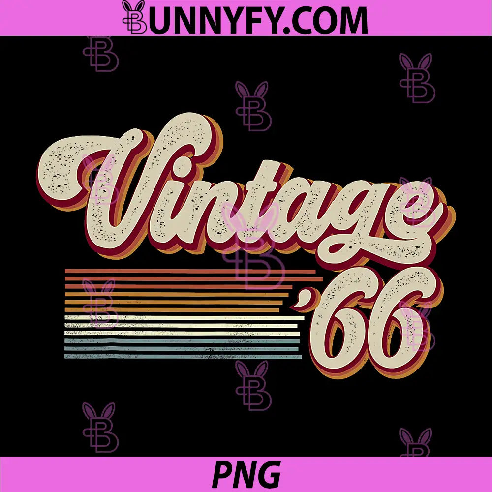 Vintage 1966 Retro Sunset PNG, Classic 60-Year-Old 60th Birthday PNG