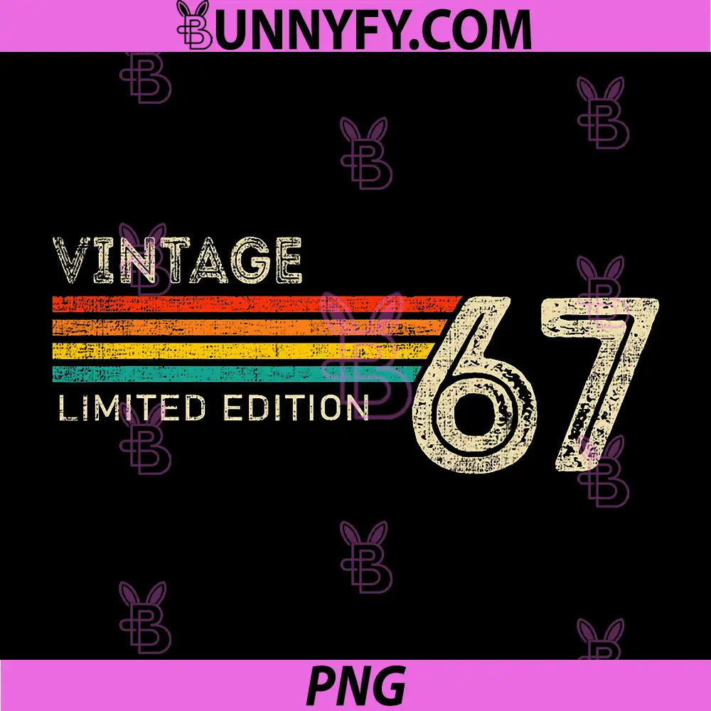 Vintage 1967 Limited Edition PNG, Birthday 1967 Vintage PNG
