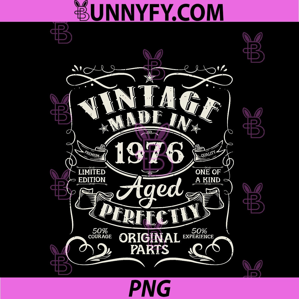 Vintage 1976 Birthday Decorations Mens PNG, Funny 50th Birthday PNG