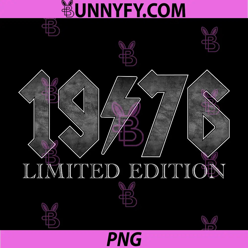 Vintage 1976 Classic PNG, 50 Years Old Bday PNG, 50th Birthday Rock PNG