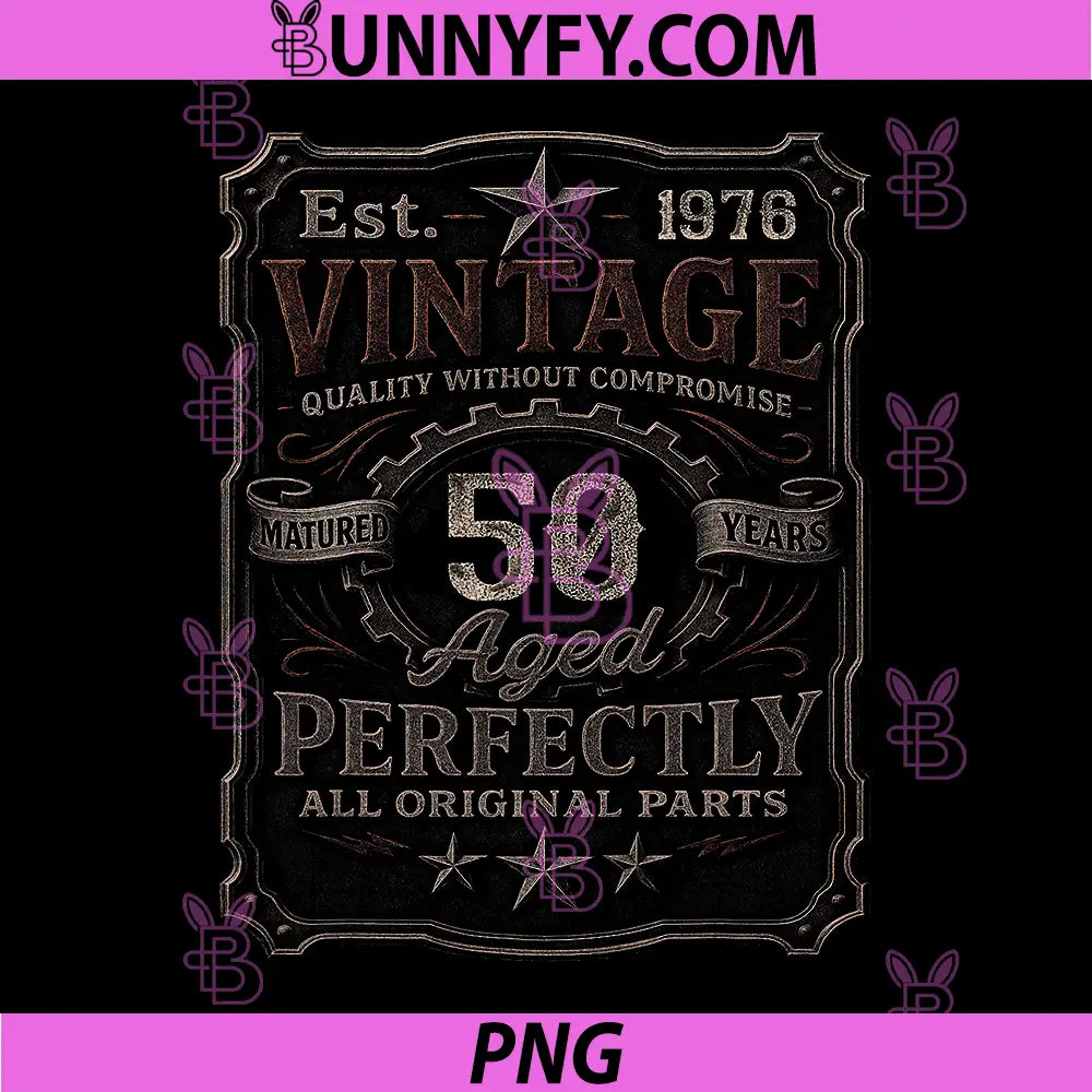 Vintage 1976 Limited Edition PNG, 50 Year Old 50th Birthday PNG