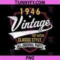 Vintage 80 Birthday PNG, Decorations 80yr 1946 PNG