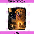 Vintage 90s Golden PNG, Retriever Howling At The Moon Dog Lover PNG