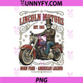 Vintage Abraham Lincoln PNG, Abe Lincoln Riding Motorcycle PNG