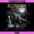 Vintage Allosaurus Moon 90s PNG, Bootleg Dinosaur Prehistoric PNG