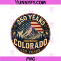 Vintage America 250 Colorado PNG, 150 Years American Flag PNG