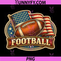 American Flag Football PNG, Lover Player Coach Fan Retro PNG