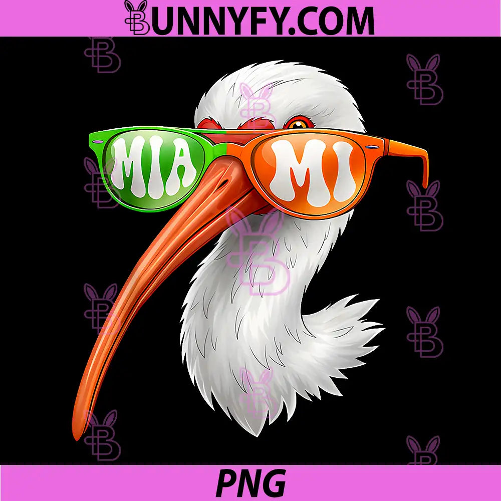 Vintage American White PNG, Ibis with Sunglasses PNG