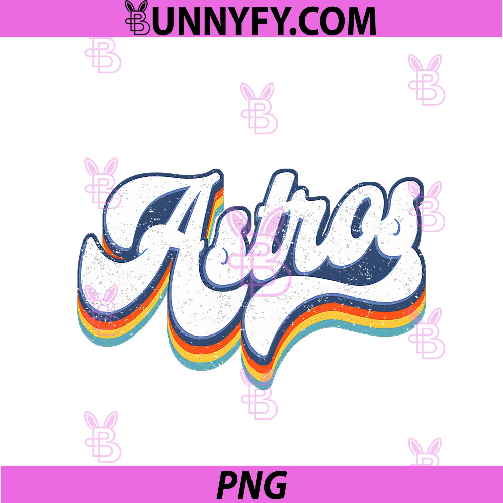 Vintage Astros PNG, Retro Style 70s 80s First Name PNG