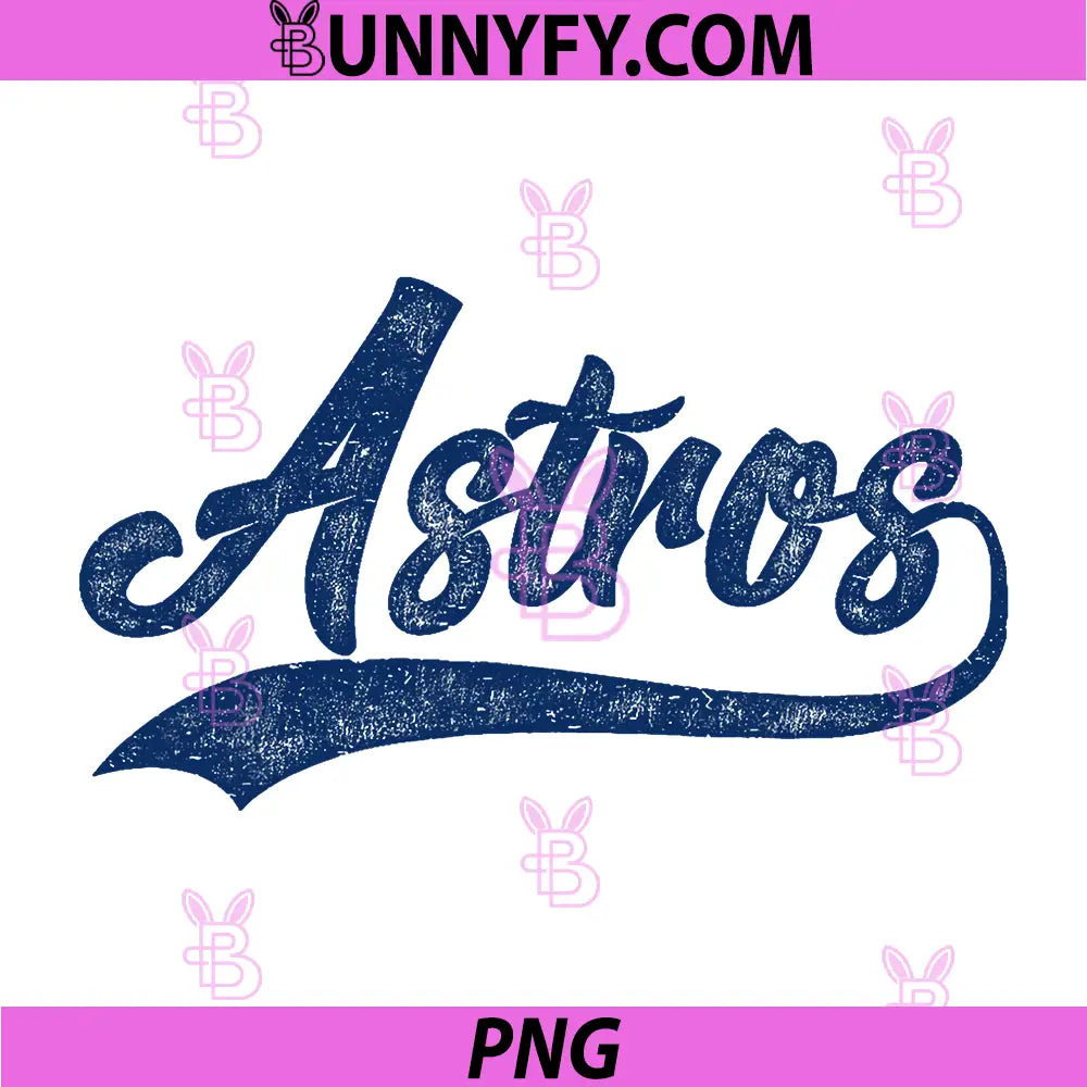 Astros Vintage Script Text PNG, Classic Baseball Typography PNG