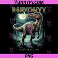 Vintage Baryonyx Moon 90s PNG, Bootleg Dinosaur Prehistoric Trex PNG
