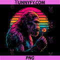 Vintage Bigfoot with Dandelion PNG, Retro Style Animal PNG