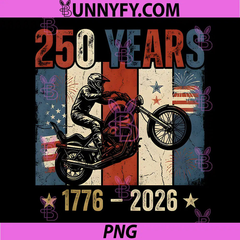 Vintage Bike Biker Motorcycle PNG, Americas 250th Anniversary PNG