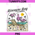 Vintage Biscayne Bay Florida Retro PNG, Beach Pink Flamingos PNG