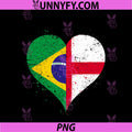 Vintage Brazil England Flag PNG, For Proud Brazilian English Fans PNG
