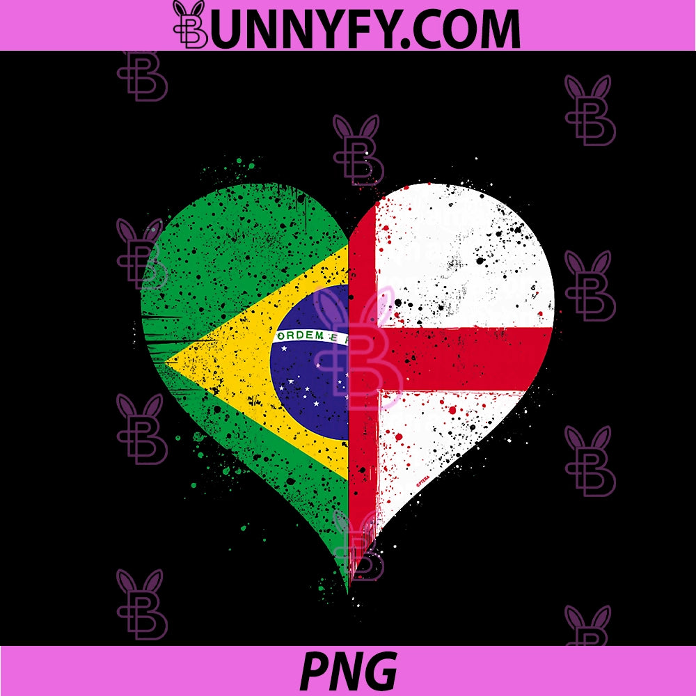 Vintage Brazil England Flag PNG, For Proud Brazilian English Fans PNG