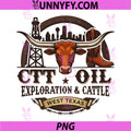 CTT Oil Exploration And Cattle West Texas PNG, Vintage Longhorn Oilfield Western PNG