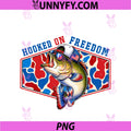 Vintage Camo Hooked On Freedom PNG, 4th Of July Bass Fishing Cute PNG