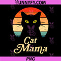 Vintage Cat Mama PNG, Wildlife Happy Mother's Day PNG, Black Cat Mom PNG