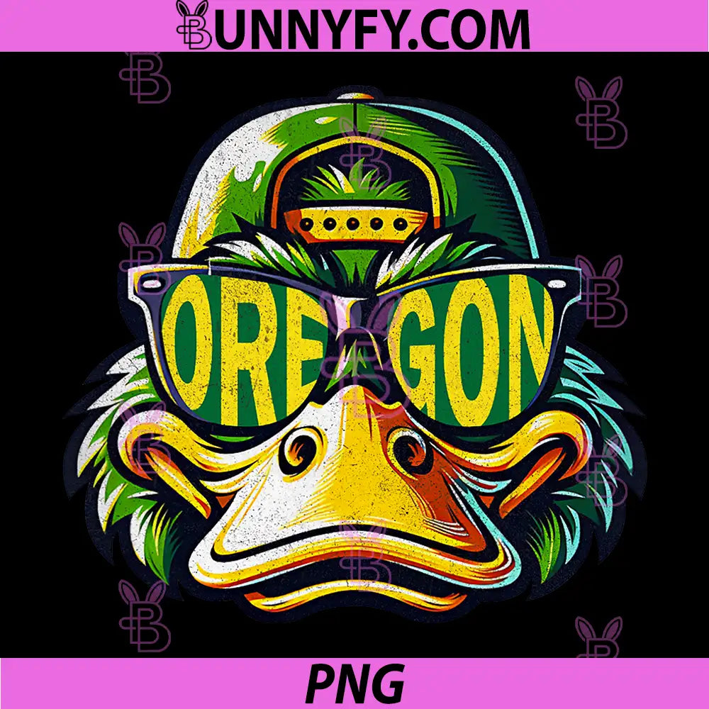 Oregon Duck Wearing Sunglasses PNG, Funny Vintage Animal Art PNG