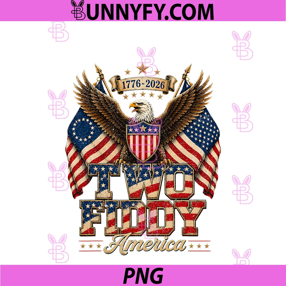 Vintage Eagle Two Fiddy 250th Year PNG, American Anniversary 1776 PNG