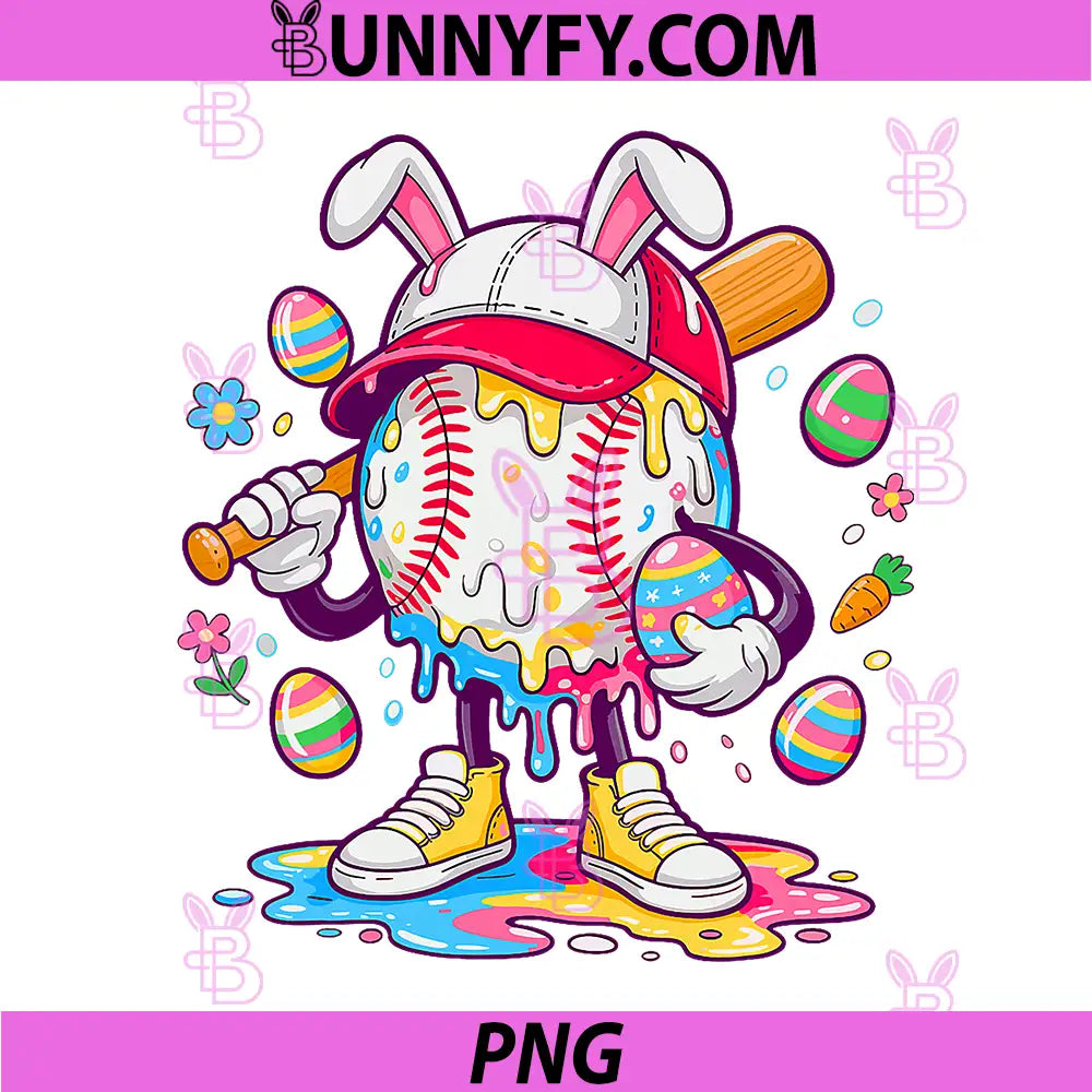 Vintage Easter Bunny PNG, Baseball Player Game Day Baseball PNG