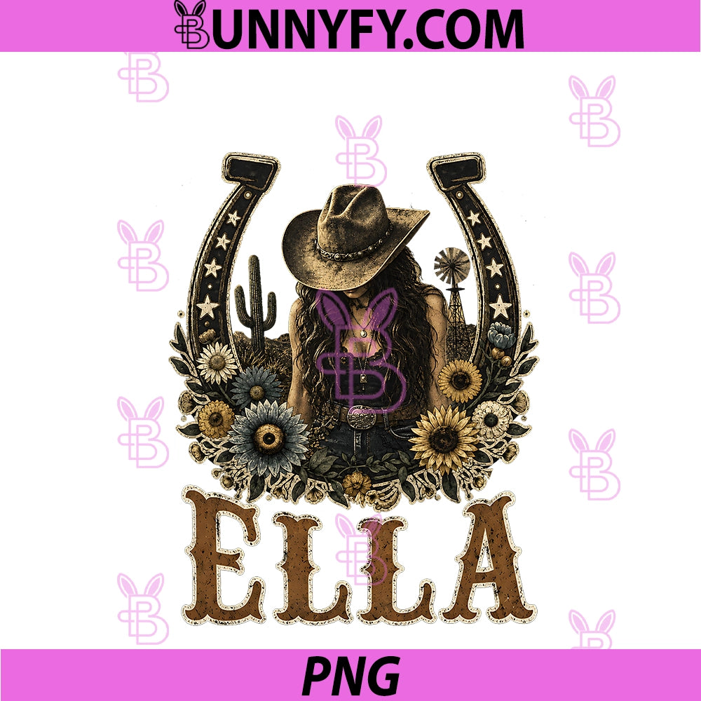 Vintage Ella Surname PNG, Funny Retro 80s 90s Country Girls PNG