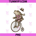 Vintage Frog Dapper Penny PNG, Farthing Bike Dark Academia PNG