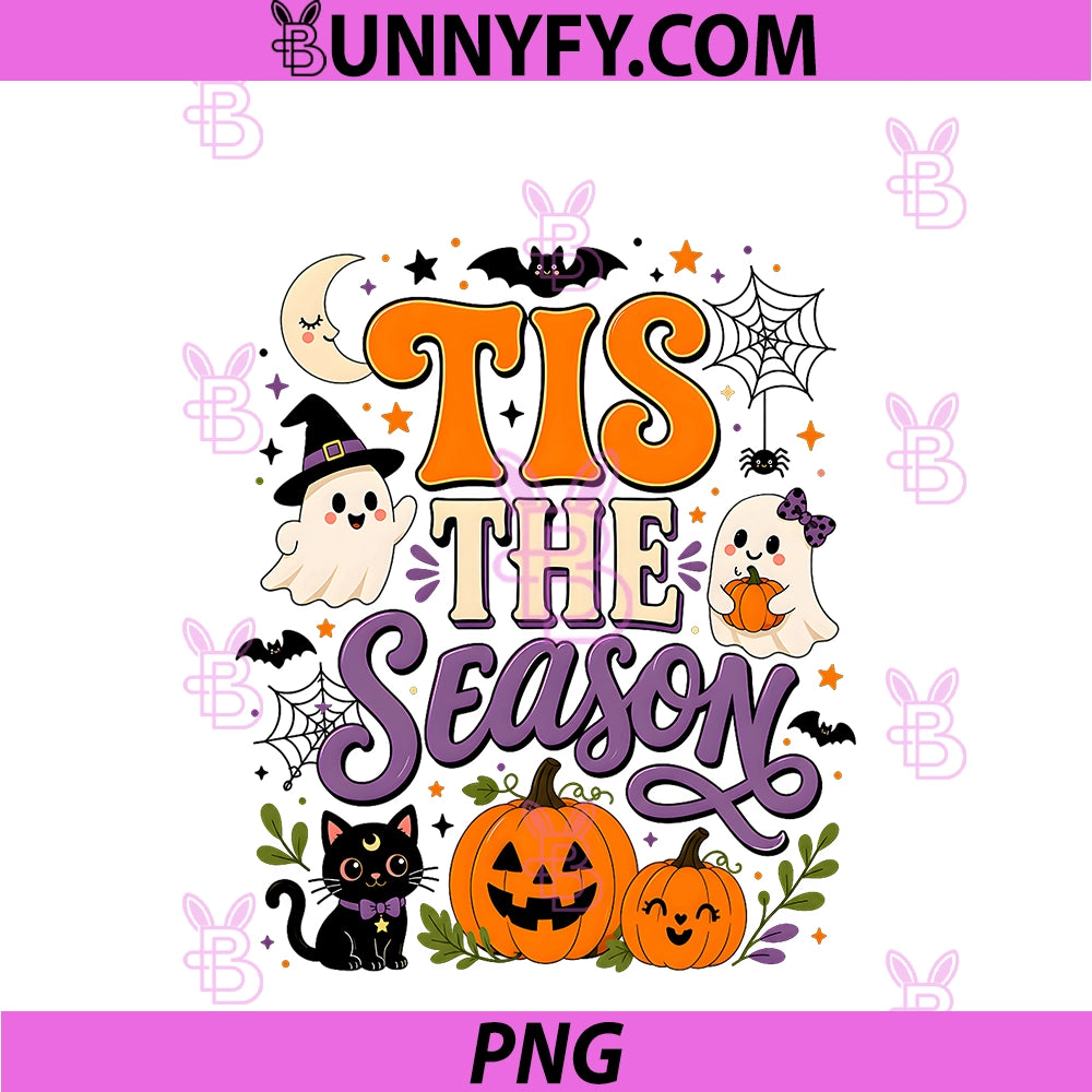 Vintage Funny Western Tis The Season PNG, Ghost Pumpkin Halloween PNG
