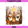 Vintage Ghost Campfire Camping Autumn PNG, Halloween PNG