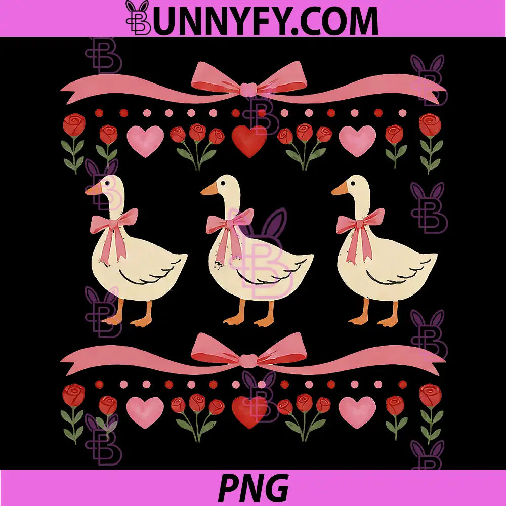 Vintage Goose 1980's PNG, Valentines Day Coquette Retro 80s Style PNG