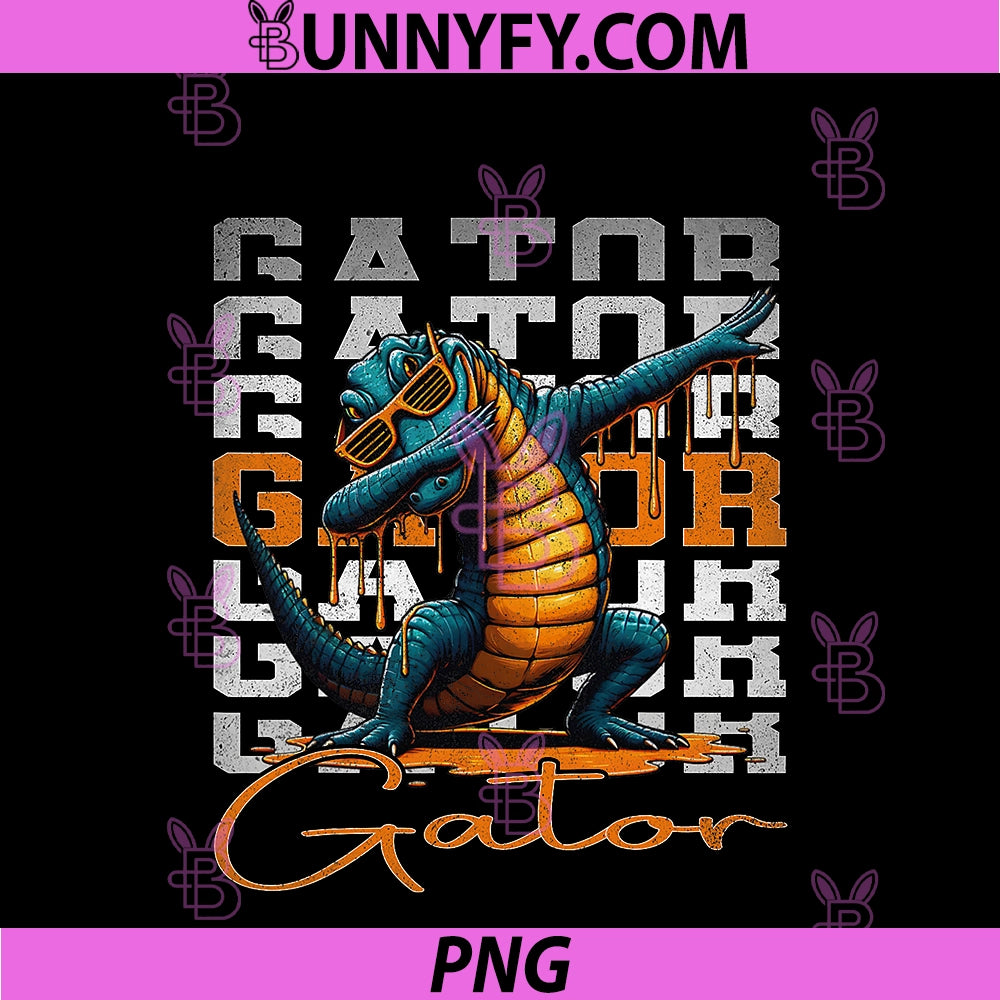 Vintage Graphic Gator Drip PNG, Gator Dabbing PNG
