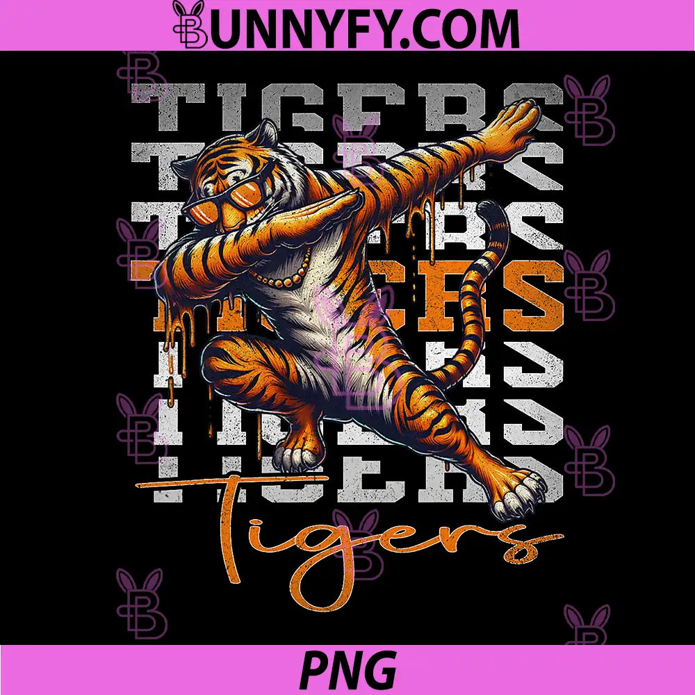 Vintage Graphic Tiger PNG, Drip Tiger Dabbing PNG