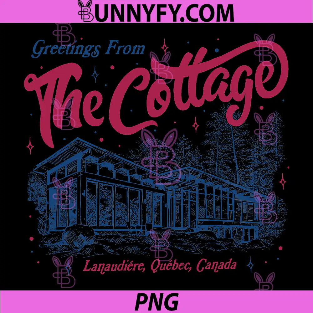 Greetings From The Cottage Vintage PNG, Lanaudière Québec Canada PNG