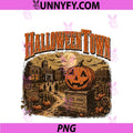 Vintage Halloween Town PNG, Spooky Graphic PNG