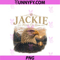Vintage Jackie Forever Our Queen Bald Eagle PNG, Memorial Tribute PNG