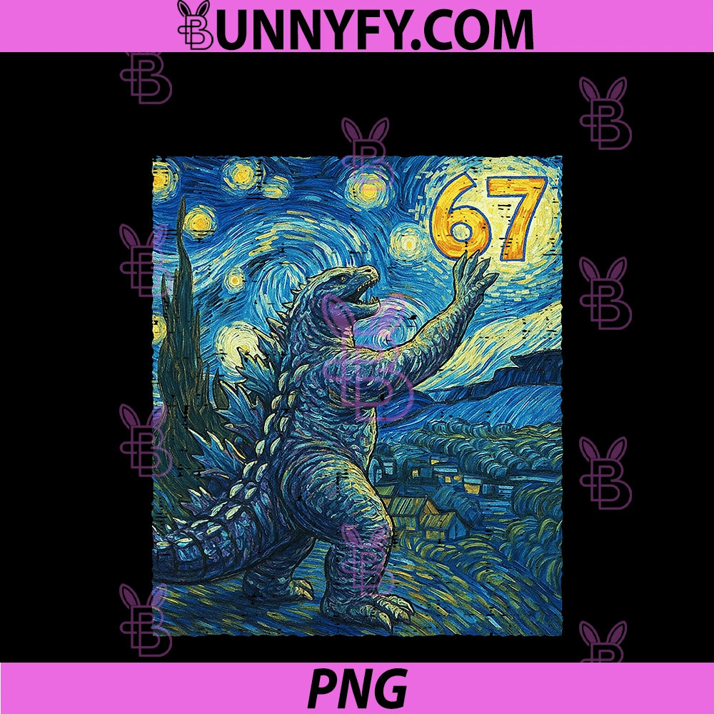 Vintage Japanese Monster Kaiju 67 Six Seven PNG, Van Gogh PNG