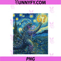 Vintage Japanese Monster Kaiju PNG, 67 Six Seven Van Gogh PNG