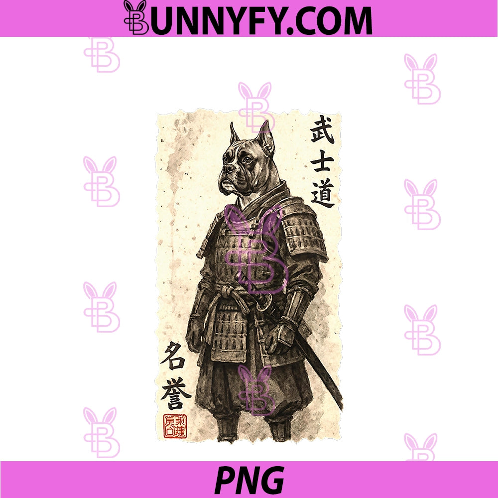Vintage Japanese Samurai Boxer PNG, Warrior Sumi-e Art PNG