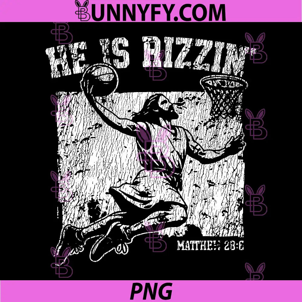 Vintage Jesus PNG, He is Rizzin Jesus Basketball PNG