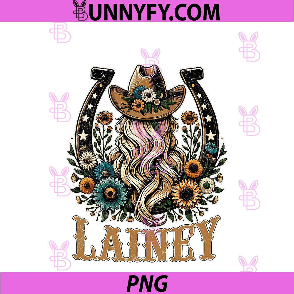 Vintage Lainey Name Girl PNG, Personalized Name Cowgirl PNG
