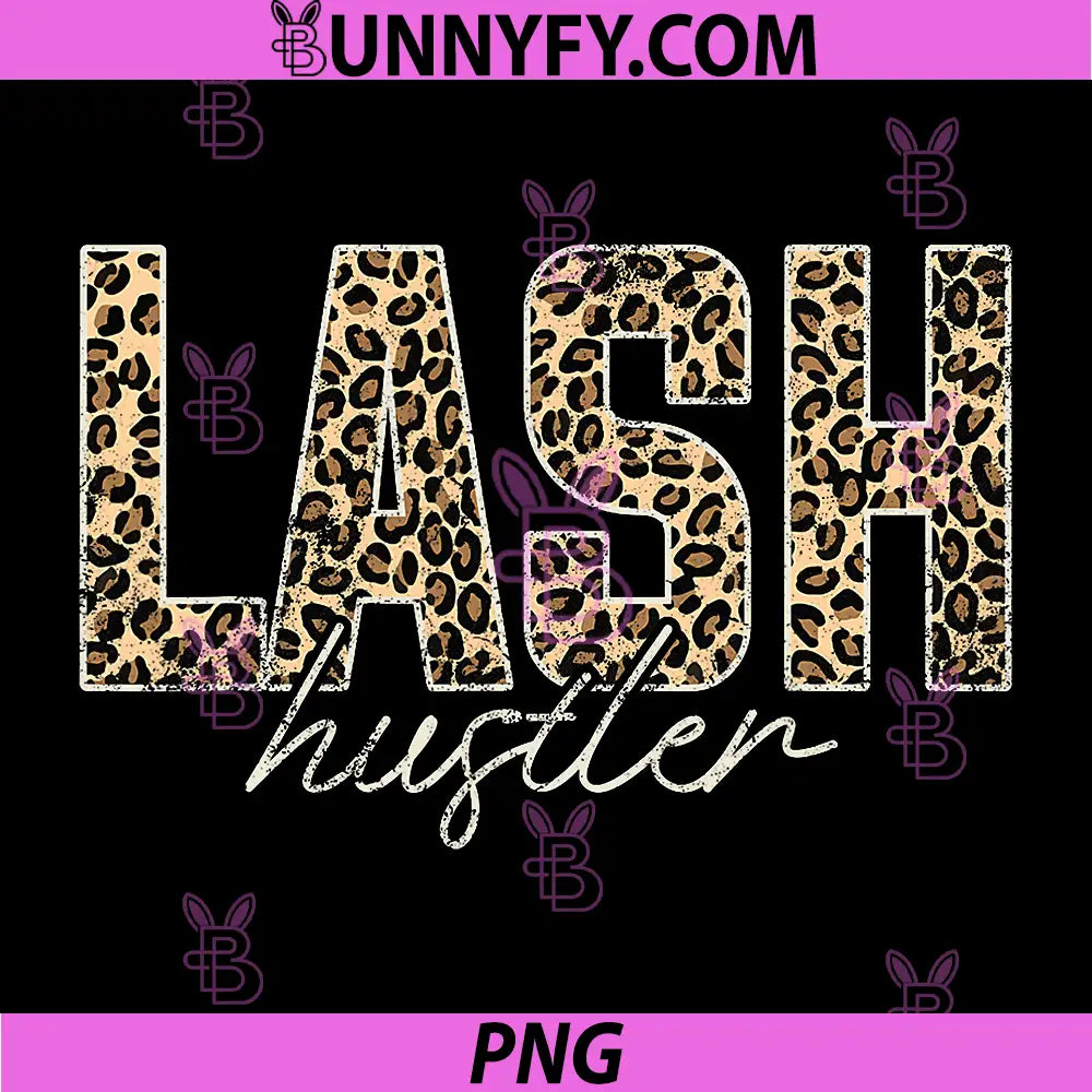Vintage Lash Hustler Eyelash Tech PNG, Lash Artist Leopard Lash PNG