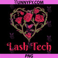 Vintage Lash Tech PNG, Flower Heart Lash Tech PNG 